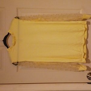 Nwot Ladies Shirt With Sheer Sleeve